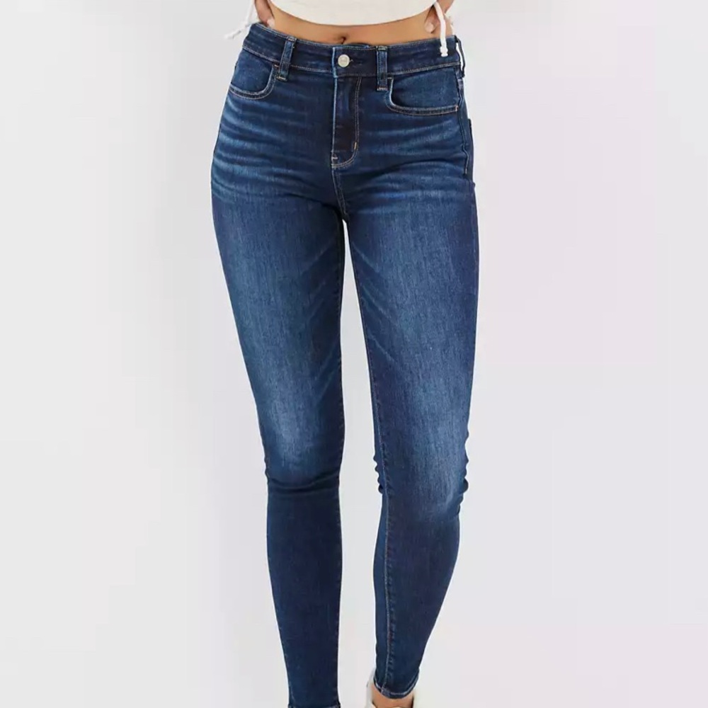 American Eagle Outfitters dark wash curvy super high rise jegging